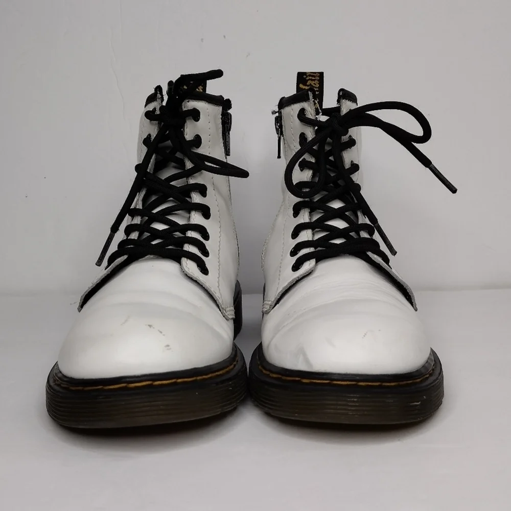 Dr Martens 1460 J White Lace Up Combat Boots Sz 3